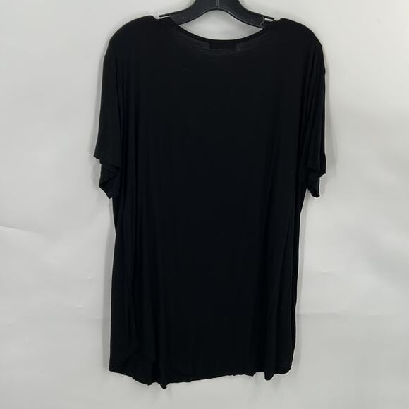 Women's Plus Size V Neck Black Short Sleeve Top Tunic Size 2 X - Picture 8 of 11